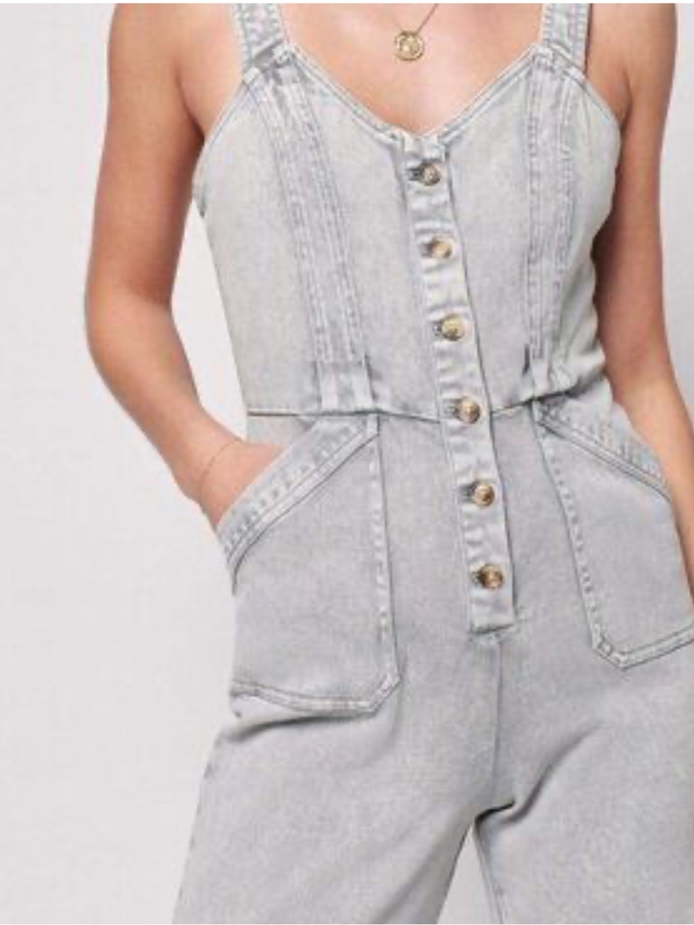 Faherty Button Down Overalls XS